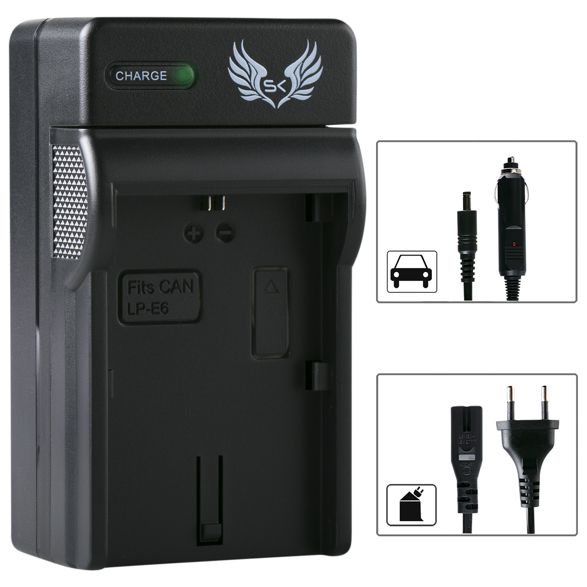 SK Akku Charger Ladegerät für Canon LP-E6N LP-E6 LP-E6NH EOS R 6D 90D XC15 90329
