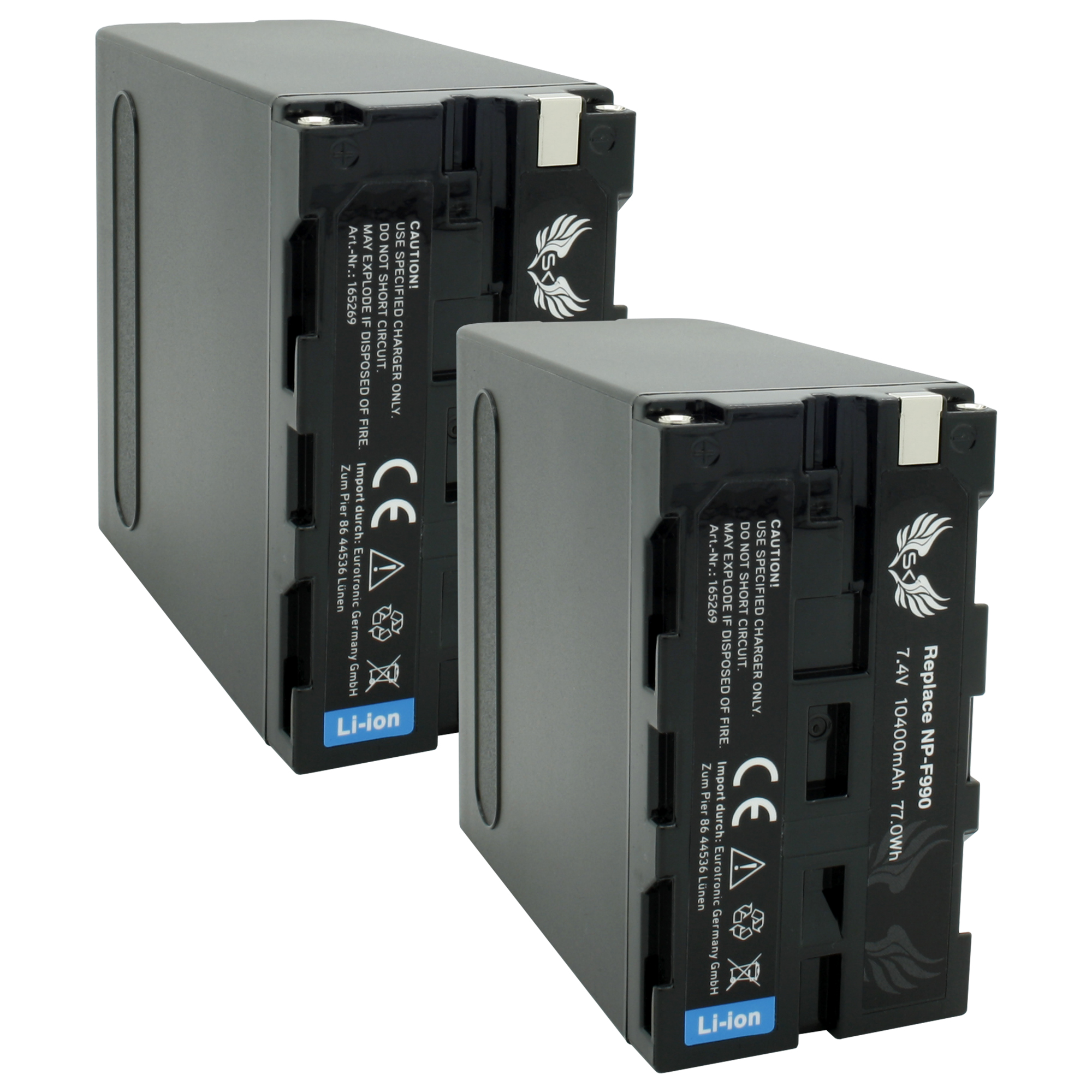 2x SK Akku für Sony NP-F990 10400mAh | NP-F960 NP-F970 NP-F980 1060369
